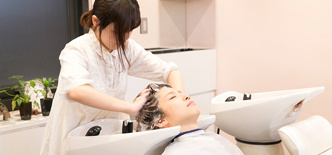 ヘアエステ施術風景